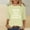 Yellow, variant on Jienlioq Cute Tops for Women Women's Fashion Casual Color Letters Printing Round Neck 3/4 Sleeve T-Shirt Tops Blouse Black Friday Deals