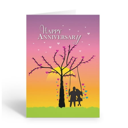 Stonehouse Collection | Anniversary Greeting Card | Lovers on Swing Set Card | 5