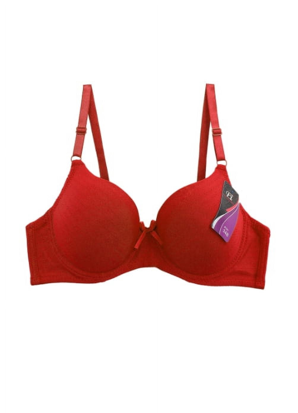 Women's Supportive Molded Cup Cotton Blend Bra Pack of 6 Assorted Colors B191 (B, 34)