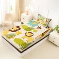 thumbnail image 4 of Erosebridal Kawaii Lion Kids Twin Sheet Sets, Jungle Wildlife Bedding, 3pcs, 4 of 5