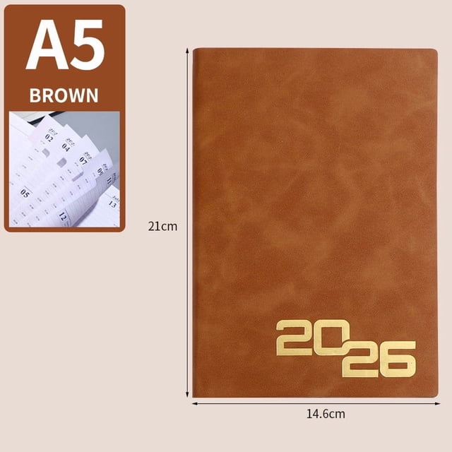 Daily Planner 365 Days 152 Sheets with Weekly and Monthly Layouts, Goal-Setting Sections, Ribbon Marker, Elastic Closure, Expandable Pocket