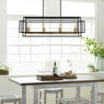 thumbnail image 3 of Magic Home 8 - Light Kitchen Island Rectangle Chandelier Pendant Light Ceiling Mount, 3 of 11