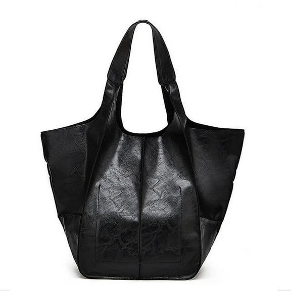 JUYGO Vintage Soft Leather Tote Bag Large Capacity Shoulder Bag High Quality Handbag Casual Handbag Shopping Handle Bolsa sac