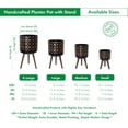 thumbnail image 3 of 8 Inch Planter Pot with Stand, Mid-Century Tall Plant Pot with Legs for Indoor Plants, Small, /Black, 88-G-A-6, 3 of 12