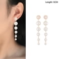 thumbnail image 1 of Fiudx Ofertas relámpago del día 1 par de pendientes largos de perlas con borlas de moda, joyas tipo gota para regalar en bodas, 1 of 6