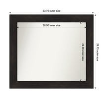 Amanti Art Custom Framed Wall and Bathroom Mirror (29.75 x 33.75 in.), Furniture Espresso Frame