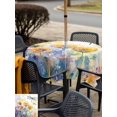 thumbnail image 6 of Square Outdoor Tablecloth with Umbrella Hole Blue Yellow Dragonfly Outside Table Cloth Waterproof Patio Table Cover Watercolor Spring Flowers Zipper Tablecloths for Picnic Party Camping 60x60 Inch, 6 of 8