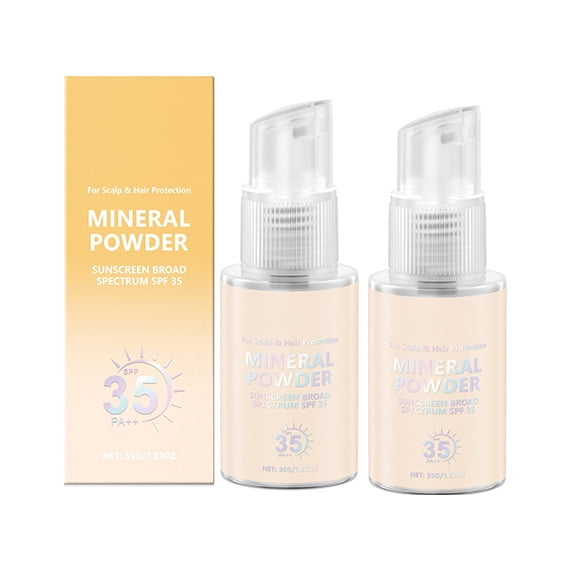 Mineral Scalp & Hair Powder, SPF 35 PA  , Scalp Screen Powder, Oil Control Natural Finish,Lightweight Breathable for Face,Scalp & Hair, No-Greasy, Cruelty-Free Formula