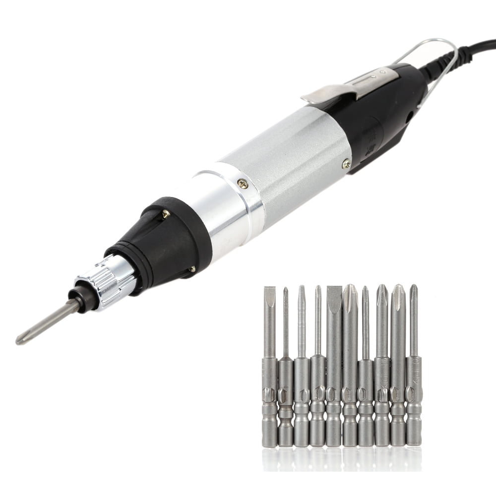 Powerful AC110V 220V Powered Electric Screwdriver Kit with Stepless Speed Regulation, 10pcs Bits