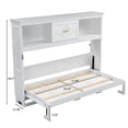 thumbnail image 2 of Harper & Bright Designs Twin Size Murphy Bed with Storage Shelves, Wooden Twin Cabinet Bed Wall Bed with Charging Station and Drawer, Folding Wall Chest Bed for Guest Room, White, 2 of 15