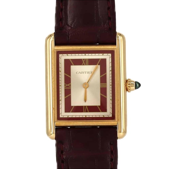 Pre-Owned Cartier Tank Louis MM YG WGTA0059 Watch Manual Winding