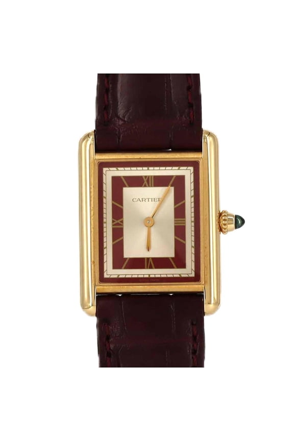Pre-Owned Cartier Tank Louis MM YG WGTA0059 Watch Manual Winding (Good)