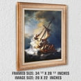 thumbnail image 3 of Christ in The Storm On The Sea of Galilee by Rembrandt van Rijn .Framed Size:34.5x28.5 inches,Image with liner Size:30x24 inches,Gold Frame The World Classic Art Reproductions, 3 of 6