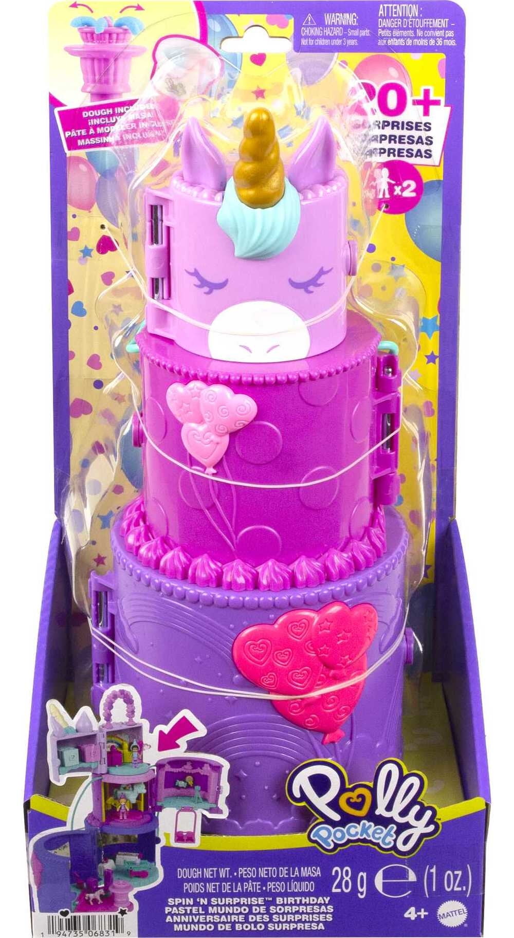 Polly Pocket Spin N Surprise Birthday Unicorn Theme 25 Accessories Walmart Com