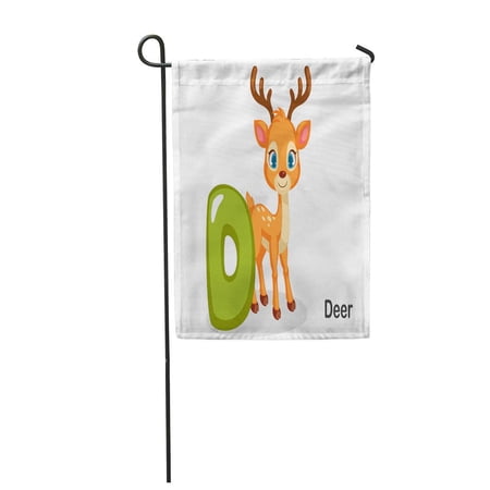 SIDONKU Colorful ABC D for Deer Cute Alphabet Beautiful Garden Flag Decorative Flag House Banner 12x18 inch