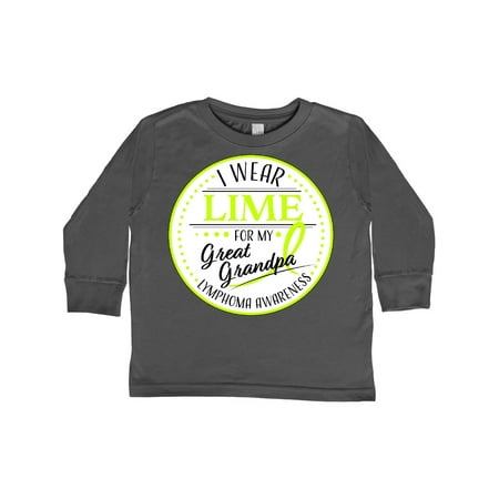 

Inktastic I Wear Lime for my Great Grandpa- Lymphoma Awareness Gift Toddler Boy or Toddler Girl Long Sleeve T-Shirt