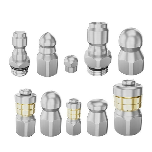 Jetter Heads Kit Rotating Button Drain Cleaning Nozzle Tips for Pressure Washer