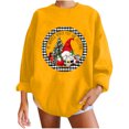thumbnail image 1 of Pompotops Automne et Hiver Femmes Chandail Imprimé de Noël Col Rond Manches Longues Blouse Unie Hauts Chandails en Molleton, 1 of 5