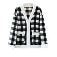 thumbnail image 2 of Naittoop Plush Bed Jackets for Women Fuzzy Fleece Pajama Tops Button Up Sleepwear Long Sleeve Winter Coats with Pockets, 2 of 4