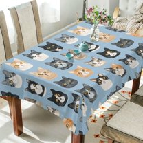 Yayeee Tablecloths 60" x 120" Rectangle Wrinkle Resistant Party Table Cover, Cartoon Cute Cat