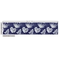 thumbnail image 2 of Leaves Fabric by the Yard, Hawaiian Flora Tropical Rainforest Monstera Leaves on Stripes, Decorative Upholstery Fabric for Sofas and Home Accents, Violet Blue Coconut by Ambesonne, 2 of 4