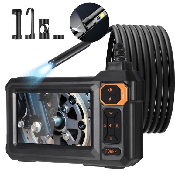 Endoscope Camera with Light, 4.3" Inspection Camera, 1920P HD Borescope with 8 LED Lights, IP67 Waterproof Snake Sewer Tools