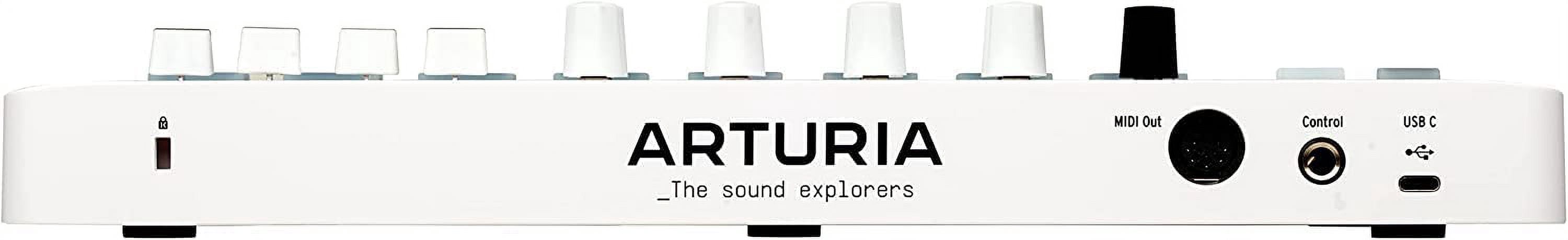 Arturia MiniLab 3 Portable 25-Key MIDI Keyboard Controller White with Pig Hog MIDI Cable, Polishing Cloth & Software Included