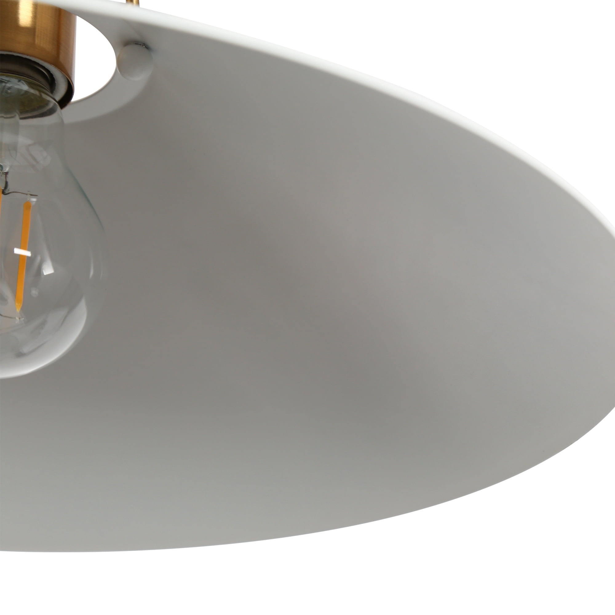 LNC Raratienner Polished Gold and Matte White Modern Cone LED Medium Hanging Pendant Light