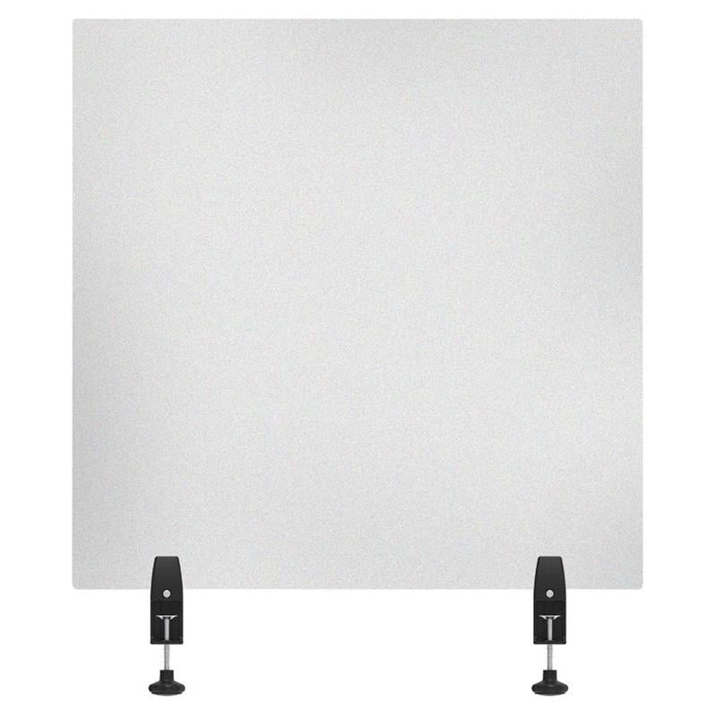 Offex 30" Contemporary Aluminum Sneeze Guard Desk Divider in Frosted