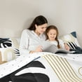 thumbnail image 5 of Homewish Gold Stripes Lines Queen Comforter Set,Retro Boho Geometric Bedding Sets,Plam Monstera Leaf Bedding Comforter Set For Teens,Luxury Bedroom Decor Reversible,3 Pieces, 5 of 8