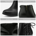 thumbnail image 5 of Toetos Women's Mid Chunky Heel Ankle Boots Suede Leather Side Zipper Ankle Boots Chicago-01 Black Size 11, 5 of 5