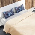 thumbnail image 5 of Yayeee Pillowcase Queen Size Set of 2 Satin Wrinkle Resistant Envelope Pillow Case, Blue Fireworks Pattern, 5 of 8