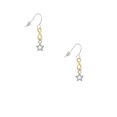 thumbnail image 2 of Delight Jewelry Silvertone Mini Clear Crystal Star Gold Tone Infinity French Earrings, 2 of 4