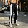 thumbnail image 4 of HOMADLES Mens Elastic Waist Casual Pants Loose Fit Color Blocking Sports Pants Side Pocket Outdoor Athletic Pants Black Size L, 4 of 9