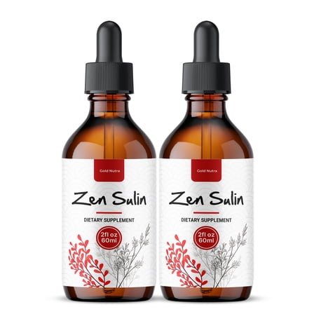 ZenSulin Drops Liquid Supplement, Zen Sulin Supplement, All Natural Formula, Overall Wellness & Energy 60 mL (2 Pack)