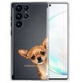thumbnail image 1 of WIRESTER Transparent Soft Gel TPU Clear Case Slim Protective Cover for Samsung Galaxy S22 Ultra 6.8" 2022, Fawn Apple Head Chihuahua Dog Look For You, 1 of 3