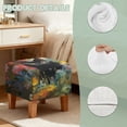 thumbnail image 7 of Jiueut Black Cat Flower Oil Painting Print Footstool Slipcover, Soft Foot Rest Cushion Machine Washable Square Protector for Ottoman for Living Room, 7 of 7