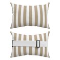 thumbnail image 2 of Pack of 2 Outdoor Lumbar Pillow Covers 12x20 Inch, Beige Striped Waterproof Throw Pillow Covers Set, Modern Farmhouse Beige White Stripes Indoor&Outdoor Decorative Cushion Cases for Patio Porch Car, 2 of 7