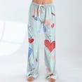 thumbnail image 6 of Women's Drawstring Valentine's Day Printed Casual Pants, Elastic Waist Lounge Pants for Women, Holiday Themed Sleepwear Pajama Pants, Comfortable Fit,Wine,XL, 6 of 7