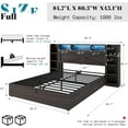 thumbnail image 6 of Amerlife Full Size Bed Frame with Lift Up Storage & Bookcase Headboard, LED & Charging, Black, 6 of 10