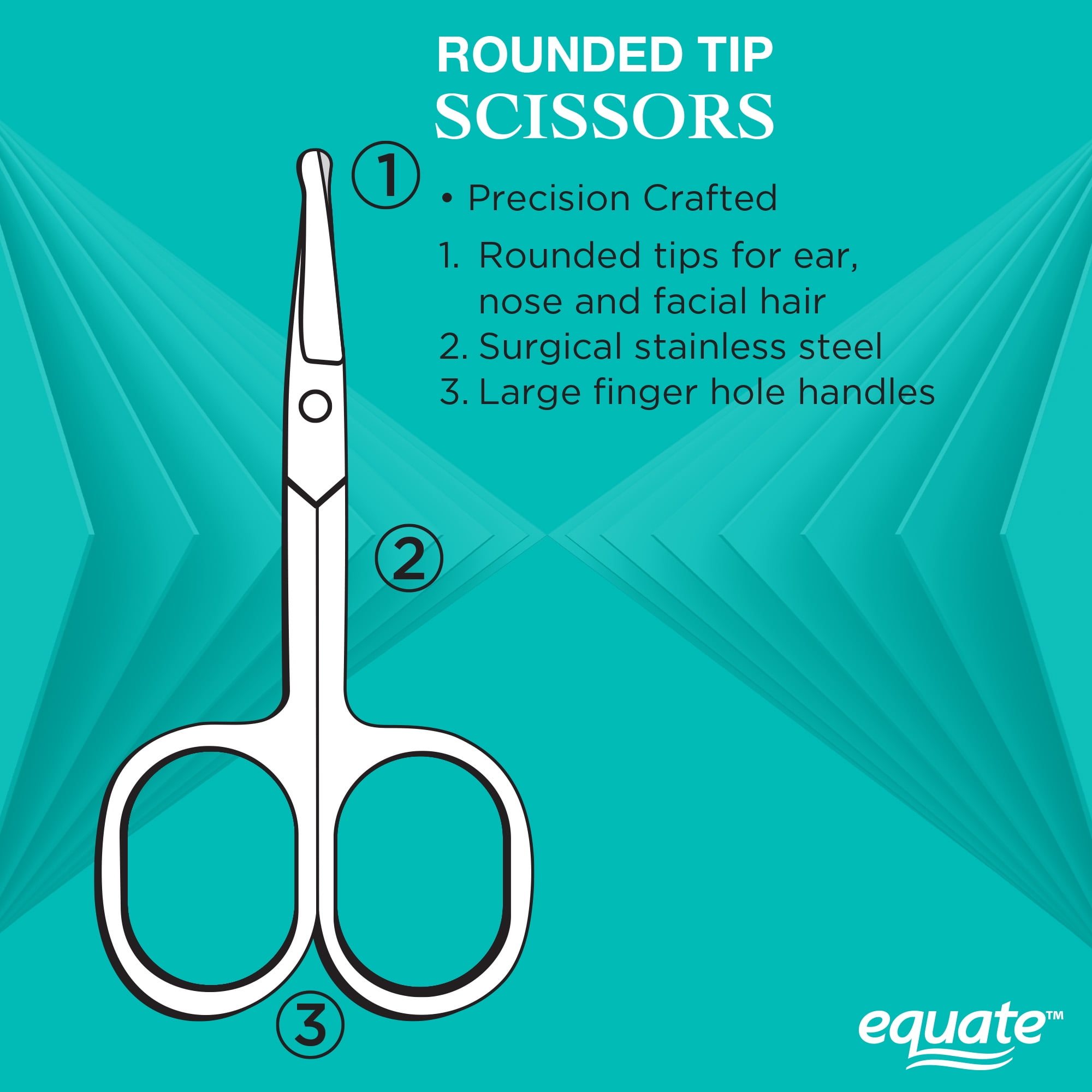 Equate Stainless Steel Rounded Safety-Tip Scissors, 1 Count