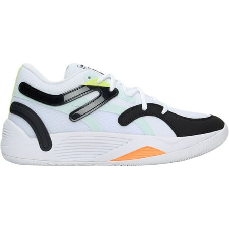 Puma TRC Blaze Court White Black Orange Mens Size 9 Basketball Shoes 376582 06