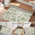 thumbnail image 6 of Farmhouse Sage Green Floral Washable Area Rug 2 x 3 ft Linen Boho Flower Rustic Country , Soft Non Slip Rugs Stain Repellent Indoor Felt Carpet for Living Dining Room Bedroom Home Office, 6 of 9
