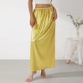 thumbnail image 2 of GEWSEY Women Half Slip Soft Satin Half Slip Lace Long Underskirt Half Slips for Under Dresses White/Black/Beige S-XXL (Yellow, L), 2 of 9