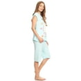 thumbnail image 2 of Lati Fashion Women Capri and Short Sleeve Top 2-Piece Female Pajamas Set Blue XXL, 2 of 4