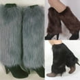 thumbnail image 4 of harmtty Winter Women Boot Covers&nbsp;Furry Faux Fur Soft Leg Warmers,White 40cm, 4 of 8