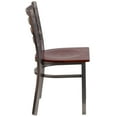 thumbnail image 5 of Emma + Oliver Clear Coated Ladder Back Metal Dining Chair - Mahogany Wood Seat, 5 of 7