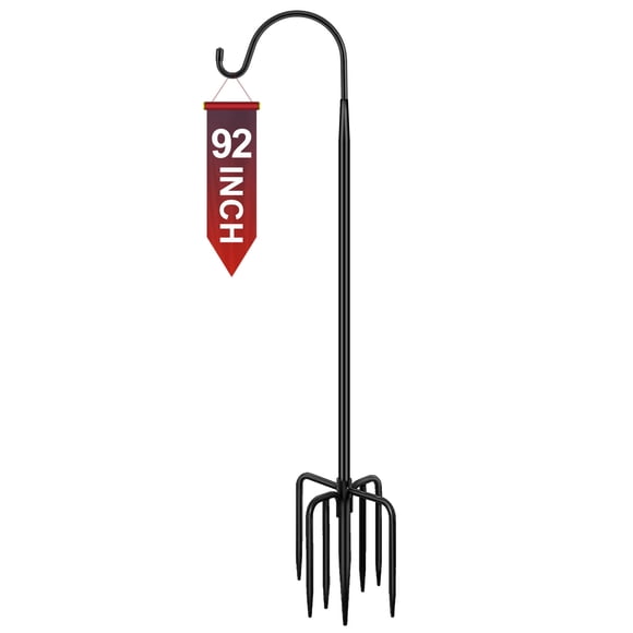 Shepherds Hook Gtongoko de 92 pulgadas con base de 7 puntas para exteriores