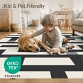 thumbnail image 4 of ODIKA 6'x9' Black Grey Geometric Maze Pattern Washable Area Rug Modern Interlocking Rectangular Blocks Abstract Non-Slip, Easy Care, for Family Room, Living Mater Bedroom, 4 of 7