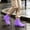 Purple, variant on Women Glossy PVC Ankle Rain Boots Slip on Waterproof Short Wellies, Multi Color Casual Outdoor Shoes for Rainy Daily Use Purple 8.5(41)